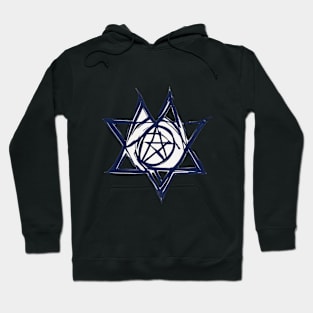 Pentagram Navy Shadow Silhouette Anime Style Collection No. 275 Hoodie